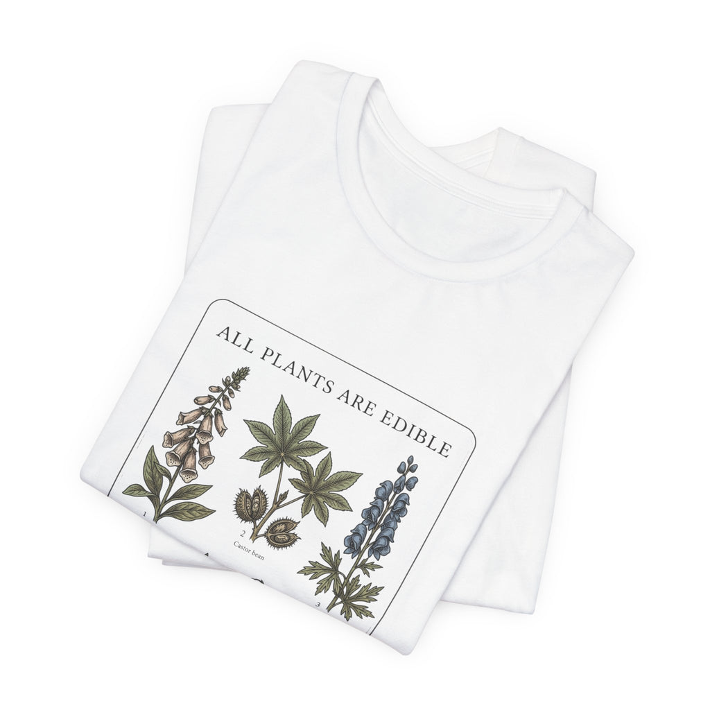 All Plants Are Edible Tee | Vintage Botanical Illustration, Mycology Humor