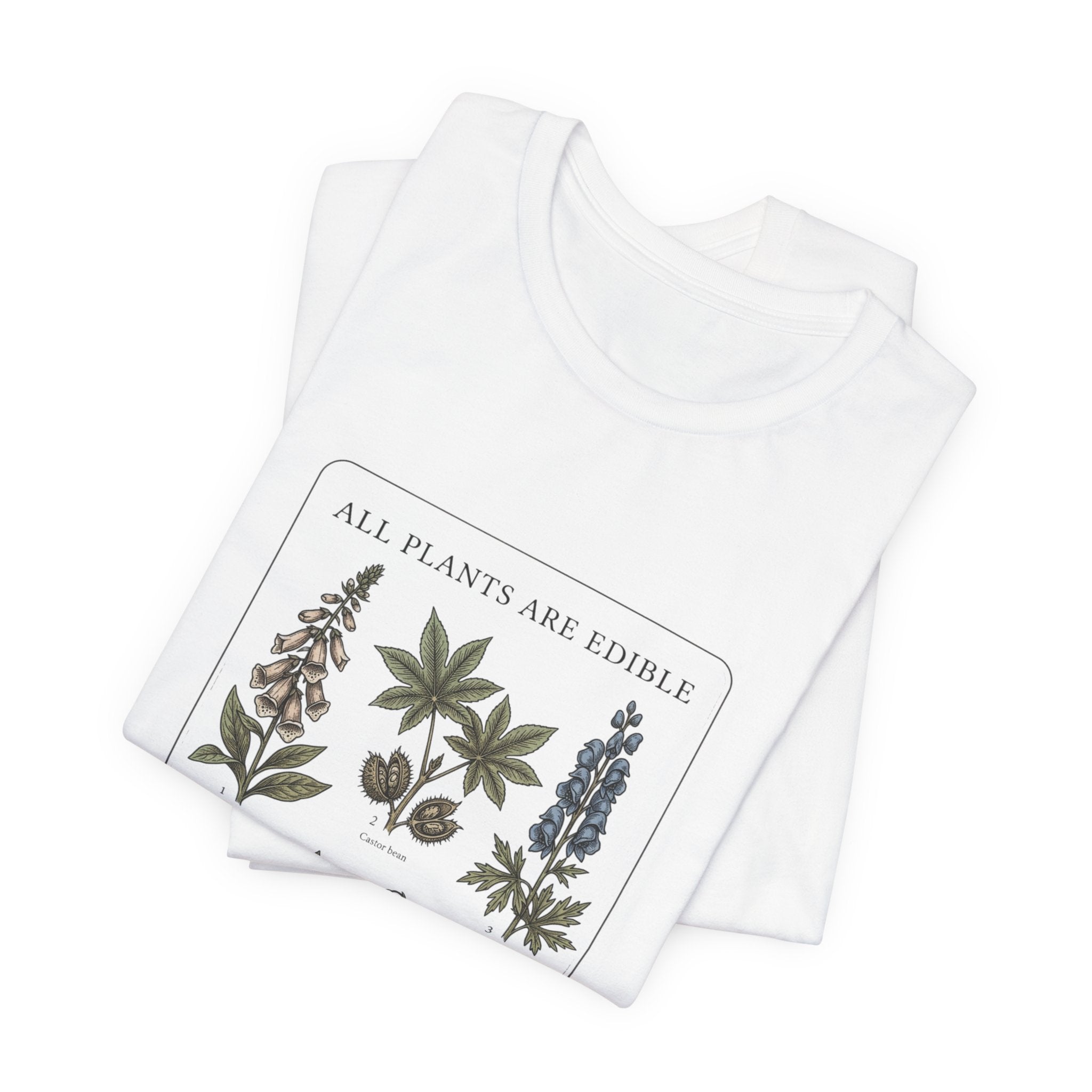 All Plants Are Edible Tee | Vintage Botanical Illustration, Mycology Humor