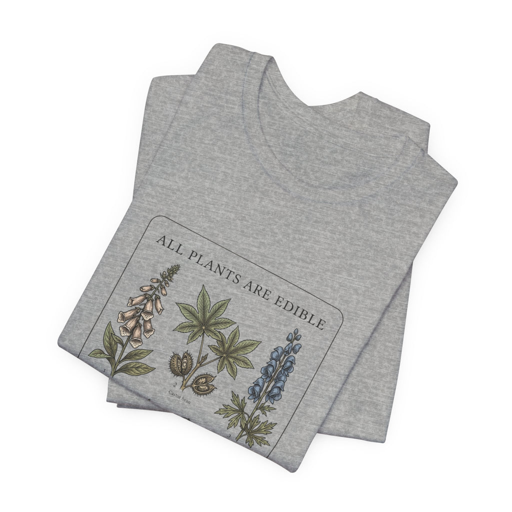 All Plants Are Edible Tee | Vintage Botanical Illustration, Mycology Humor