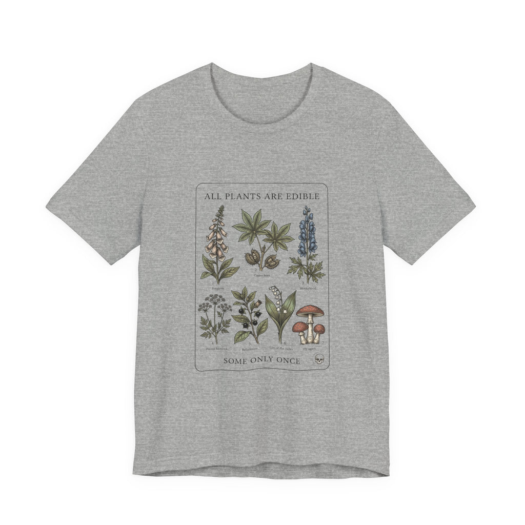 All Plants Are Edible Tee | Vintage Botanical Illustration, Mycology Humor
