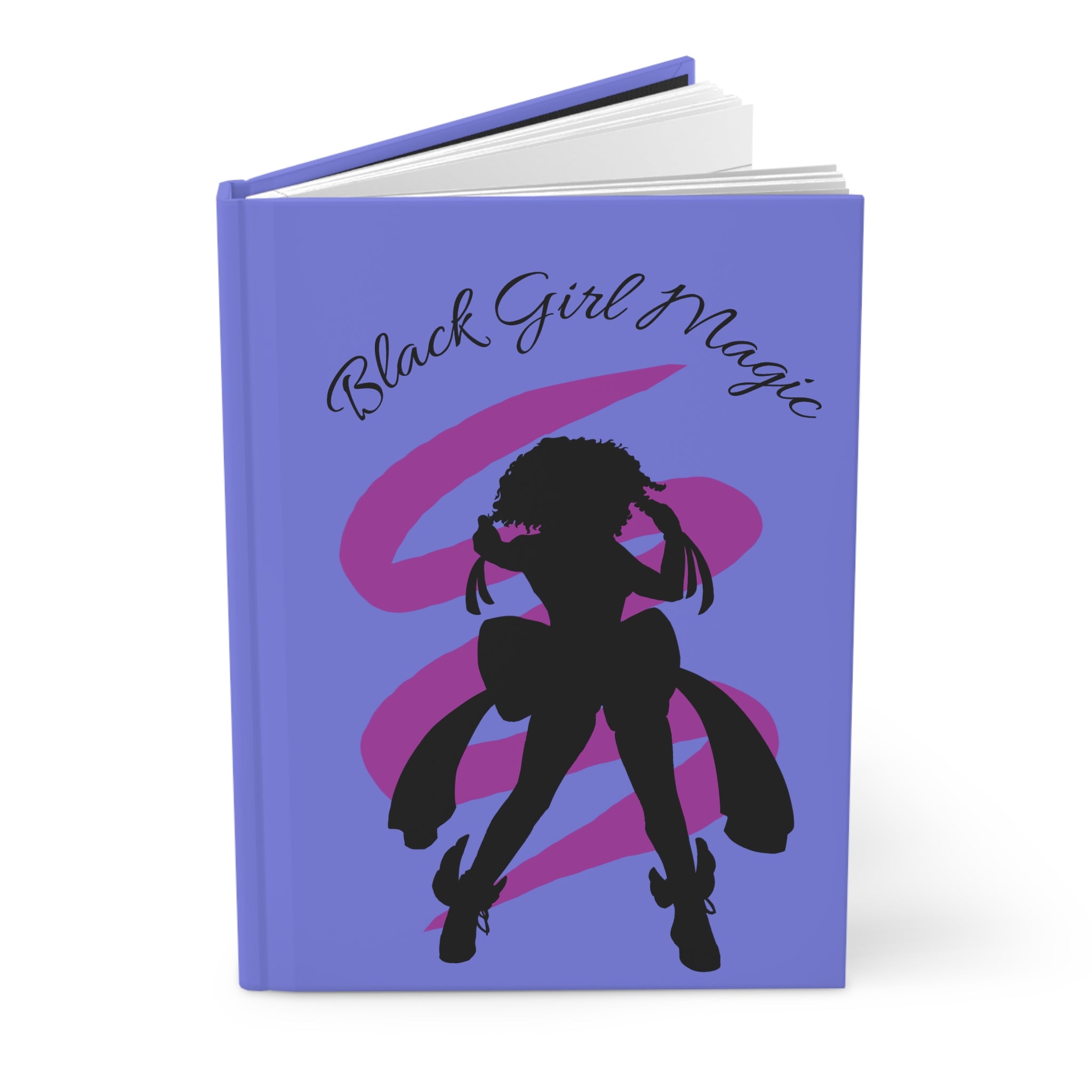 Hardcover Journal — "Black Girl Magic" Silhouette Notebook (Purple)