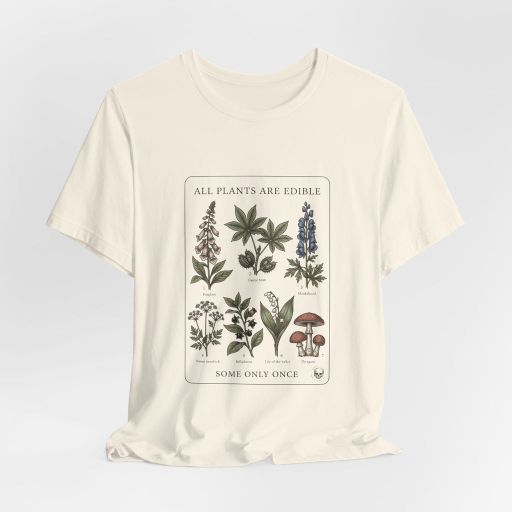 All Plants Are Edible Tee | Vintage Botanical Illustration, Mycology Humor