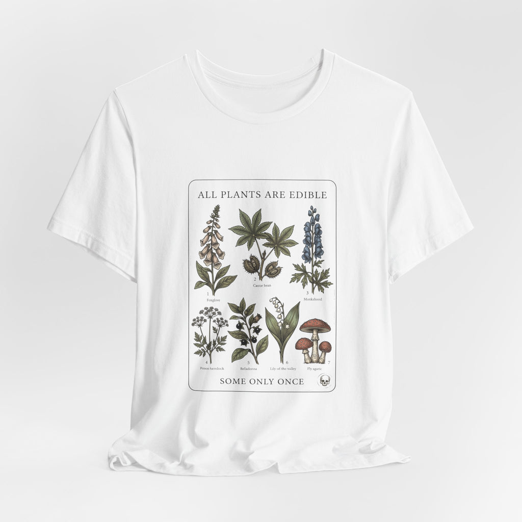 All Plants Are Edible Tee | Vintage Botanical Illustration, Mycology Humor