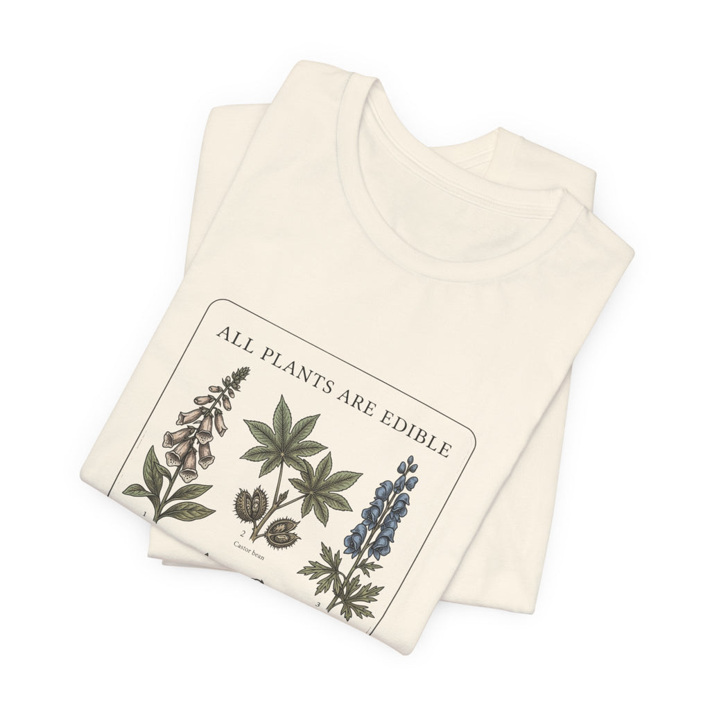 All Plants Are Edible Tee | Vintage Botanical Illustration, Mycology Humor
