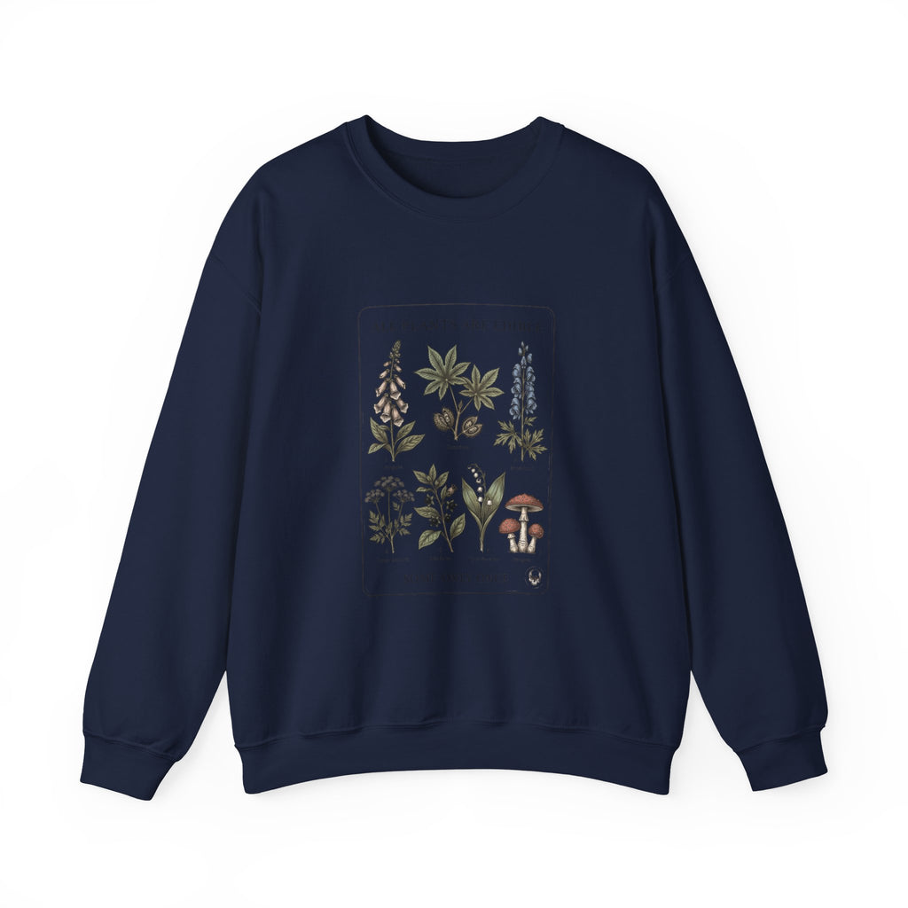 All Plants Are Edible Sweatshirt | Botanical Illustration, Dark Nature Humor