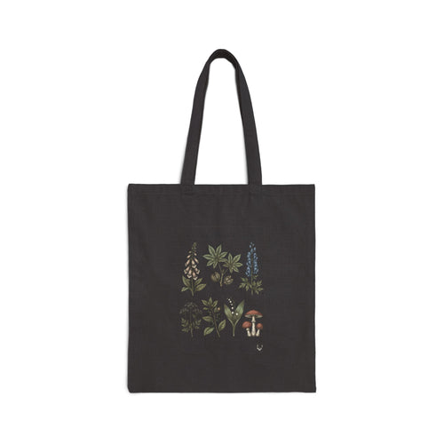 All Plants Are Edible Canvas Tote | Botanical Illustration, Dark Nature Humor